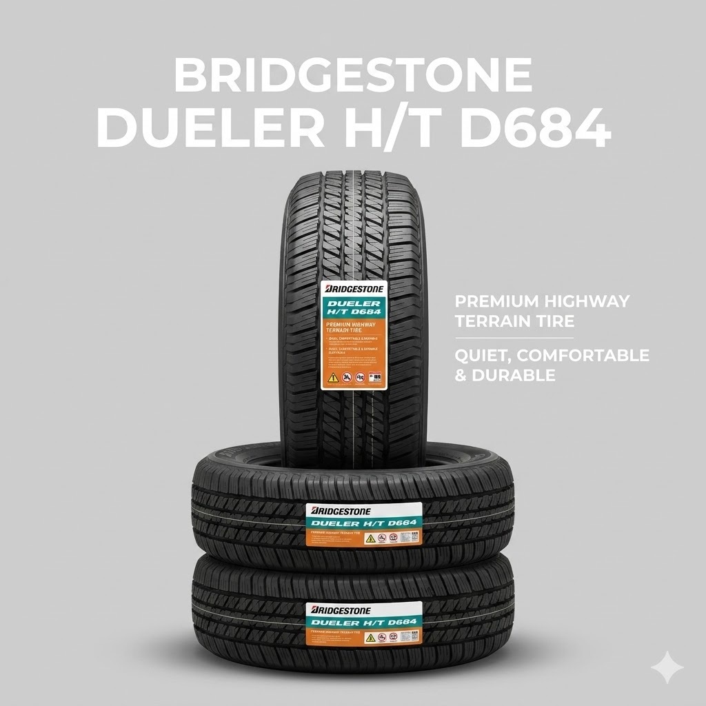 BAN MOBIL PAJERO FORTUNER BRIDGESTONE DUELER HT 684 UKURAN 265 75 R17 BAN RING 17