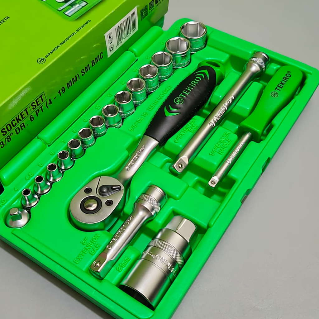 Kunci Sok Set Tekiro 21 pcs DR.1/4" - 3/8" Kunci Sok Tekiro Original