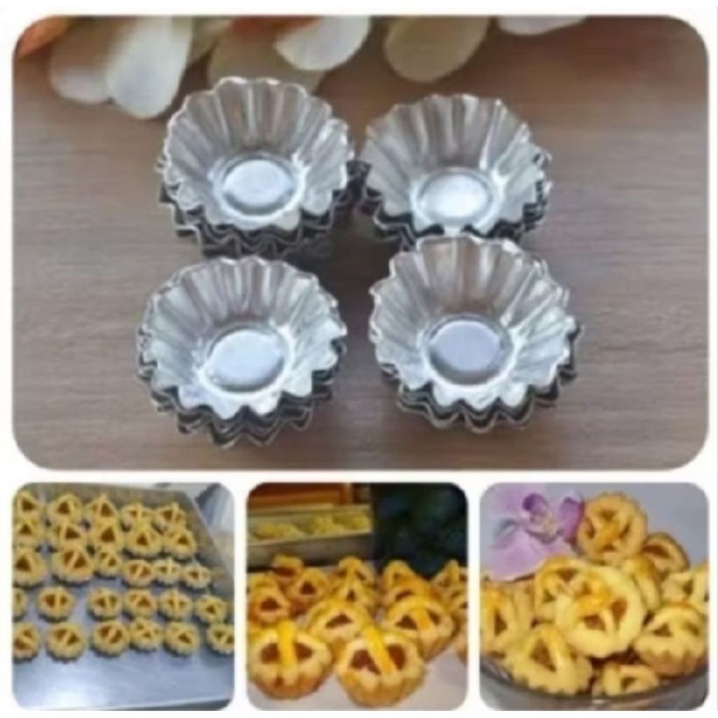 40 pcs cetakan kue nastar motif bunga/cetakan kue kering nastar bunga