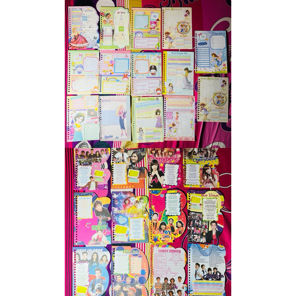 [ harga perlembar ] Kertas Binder A5 Biodata Karakter dan Lirik Lagu Series | Kertas File A5 |
