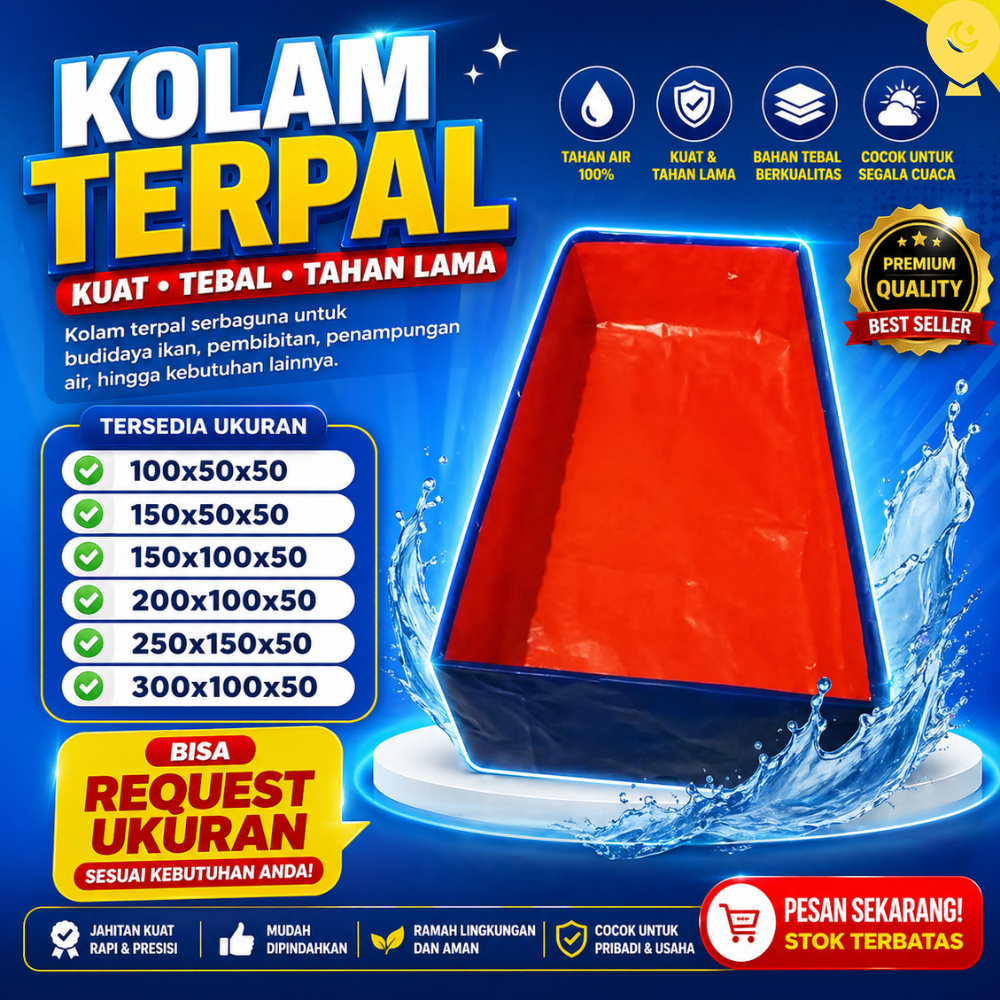 Kolam Terpal Anti Bocor Tahan Panas & Hujan