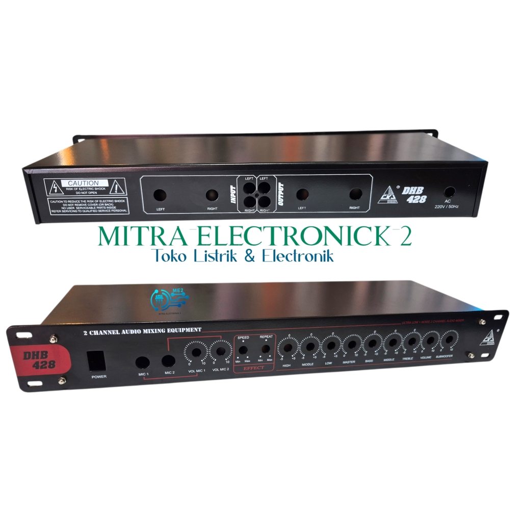 Box power amplifier kit Audio Mixer Plus subwoffer 2 channel Dhb 428 bahan tebal