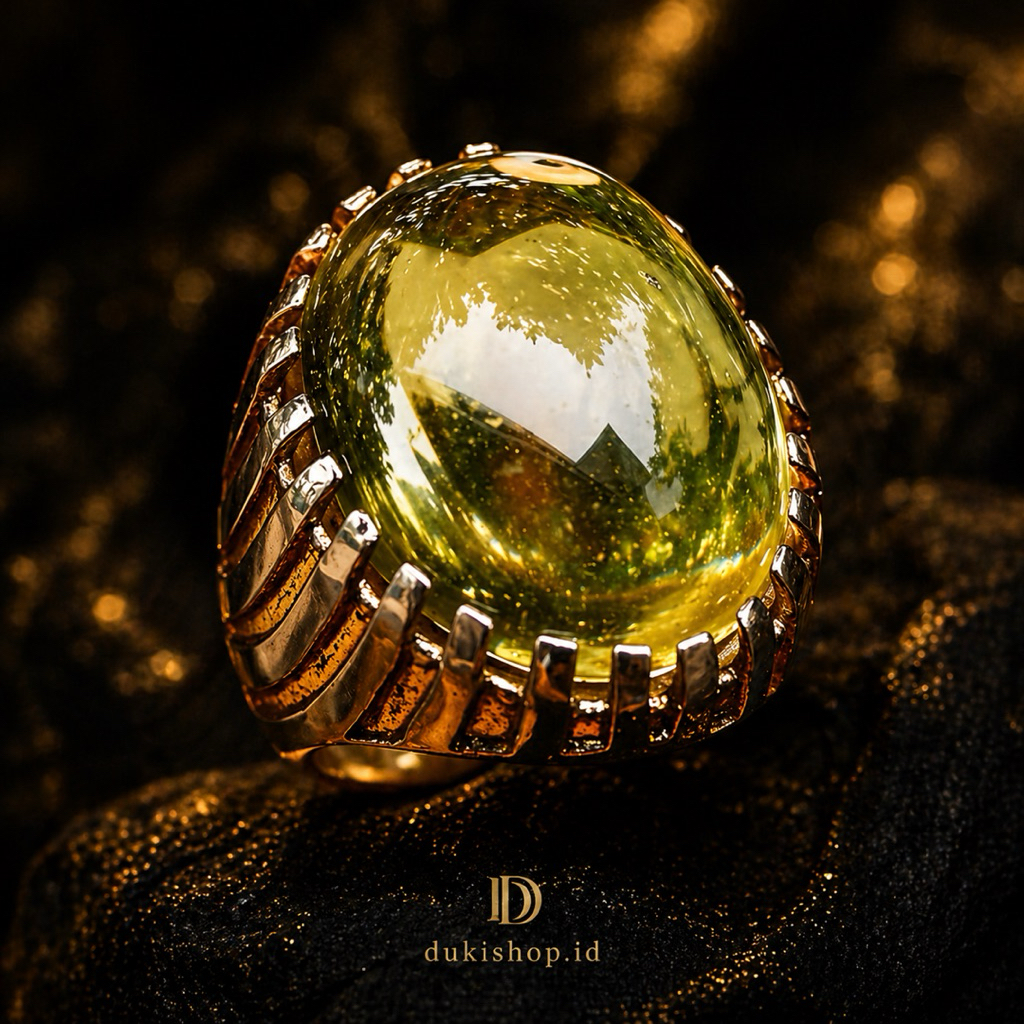 CINCIN NATURAL YAKUT KUNING KRISTAL JUMBO