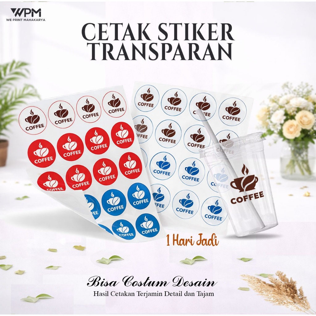 CETAK STIKER TRANSPARAN / LABEL MAKANAN TRANSPARAN / LABEL PRODUK / STIKER LABEL USAHA / STIKER TRAN