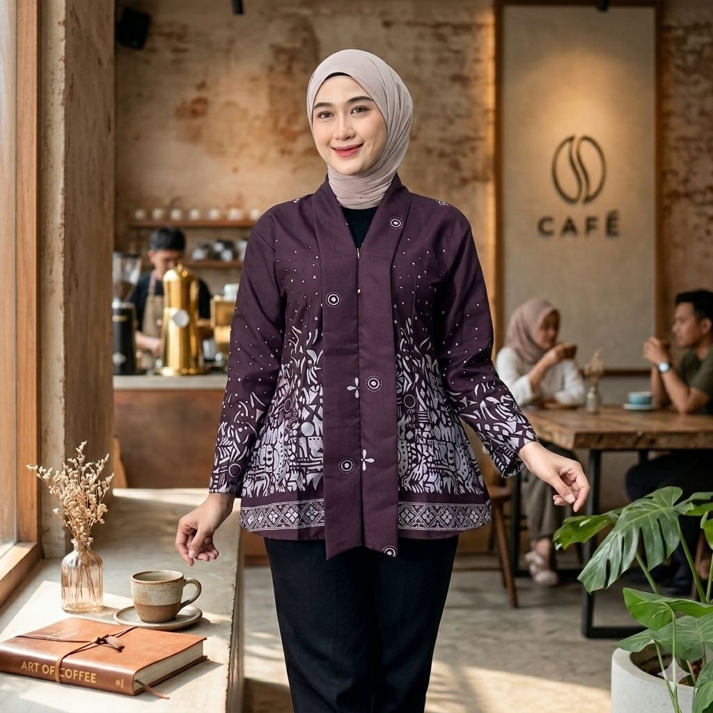 blus batik wanita modern / kebaya batik kantor M L XL XXL / baju batik wanita modern / blus batik wa
