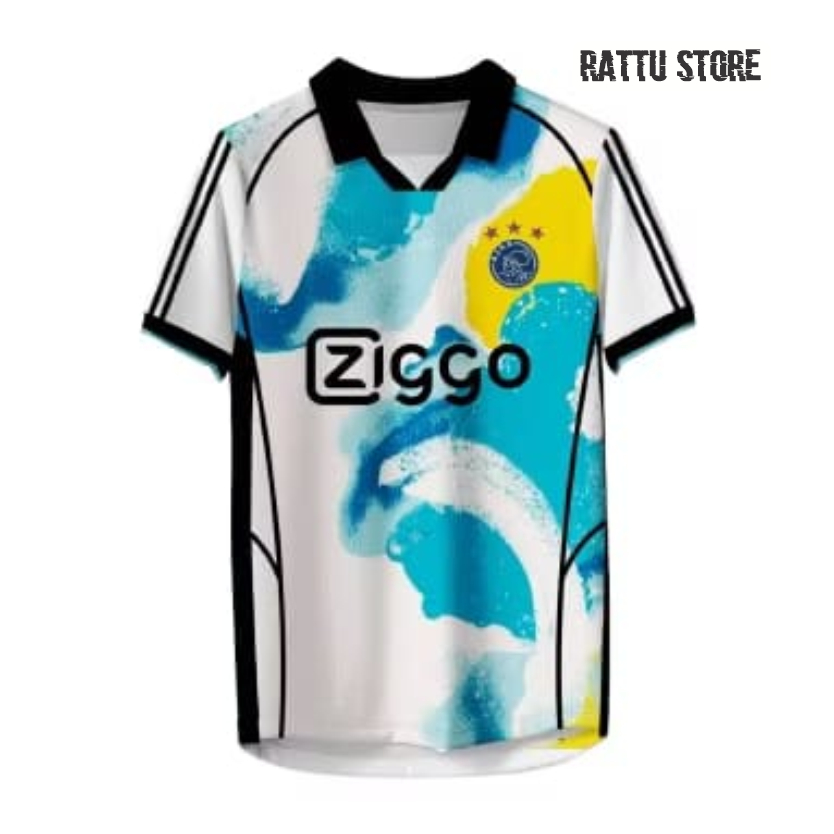 Jersey Ajax Third 2024 Abstrak Biru Kuning Dryfit