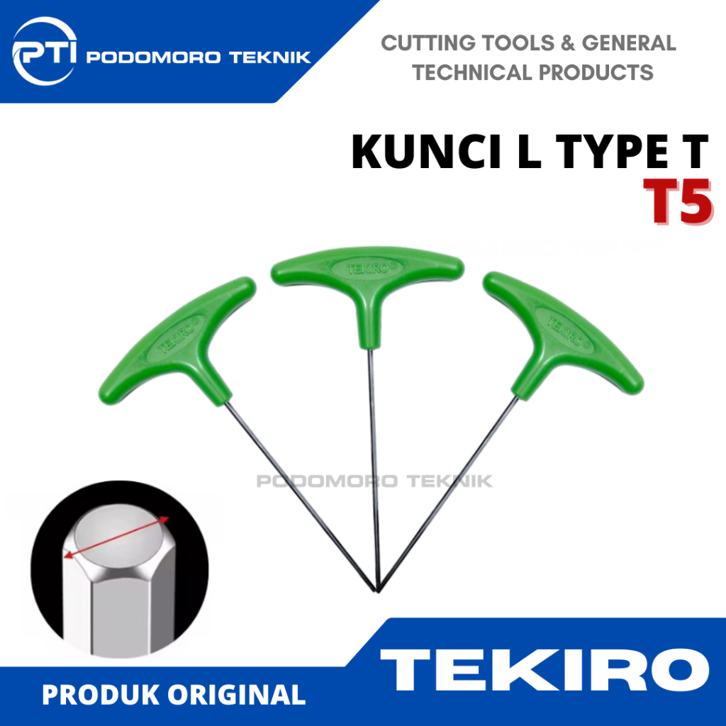 TEKIRO Kunci L5 Model T5 / Kunci L Model T / Tools - Alat Perkakas - Kunci L 5 T 5 - Alat Pertukanga