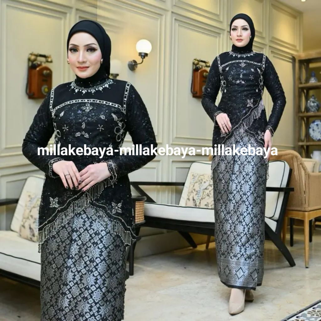 SETELAN KEBAYA HARUNA FULL PAYET JAHIT TANGAN/KEBAYA WISUDA/KEBAYA LAMARAN/KEBAYA ISTIMEWA TERBARU