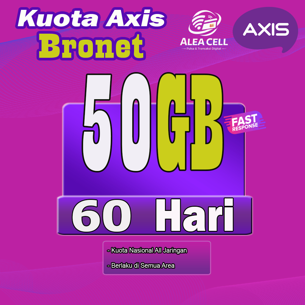 Kuota Axis 50GB 60 Hari, 90GB  Full Internet 24 Jam Axis Murah