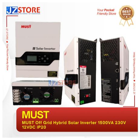MUST Off Grid Hybrid Solar Inverter 1500VA 230V 12VDC IP20