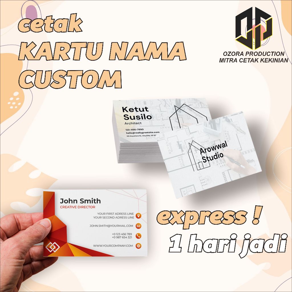 Cetak Kartu Nama Custom Art Carton 260gr Glossy / Doff Isi 100pcs