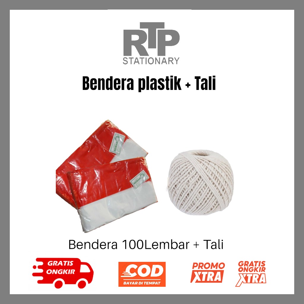Bendera Plastik Merah Putih/bendera plastik semar merah putih 1 Pack isi 100 Lembar