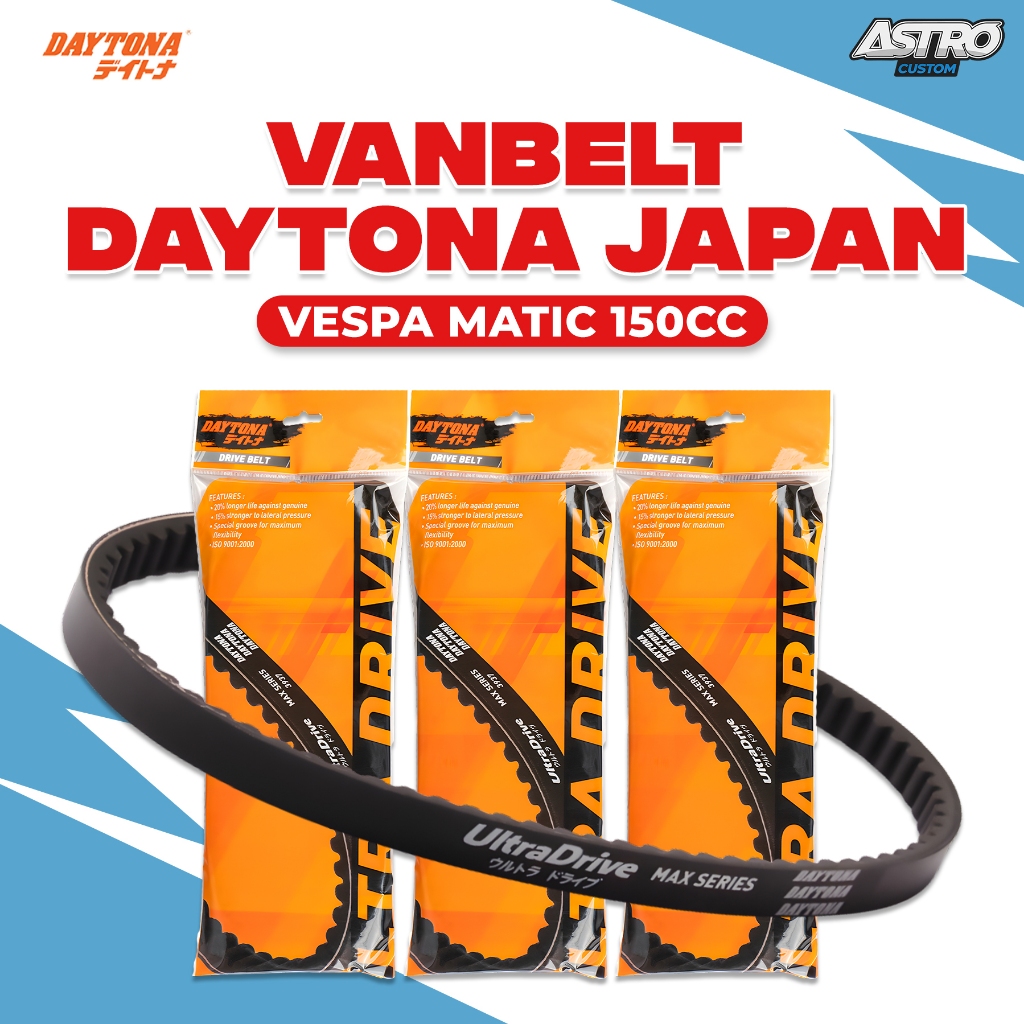Vanbelt Daytona Vespa Sprint 150 Primavera 150 GTS 150 LX 150 LXV 150 Ultra Drive Belt Vbelt Racing
