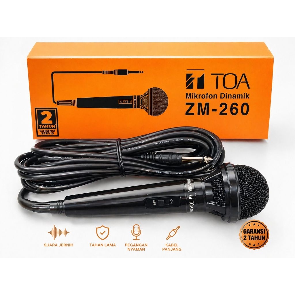 MIC / MIK / MICROPHONE TOA ZM 260 - mic toa masjid musholah panjang kabel 7,5 original toa