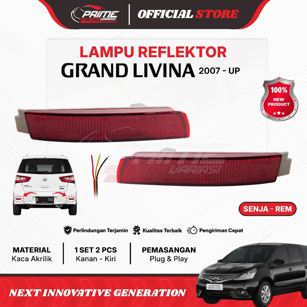Lampu Reflektor Bumper Belakang Nissan Grand Livina