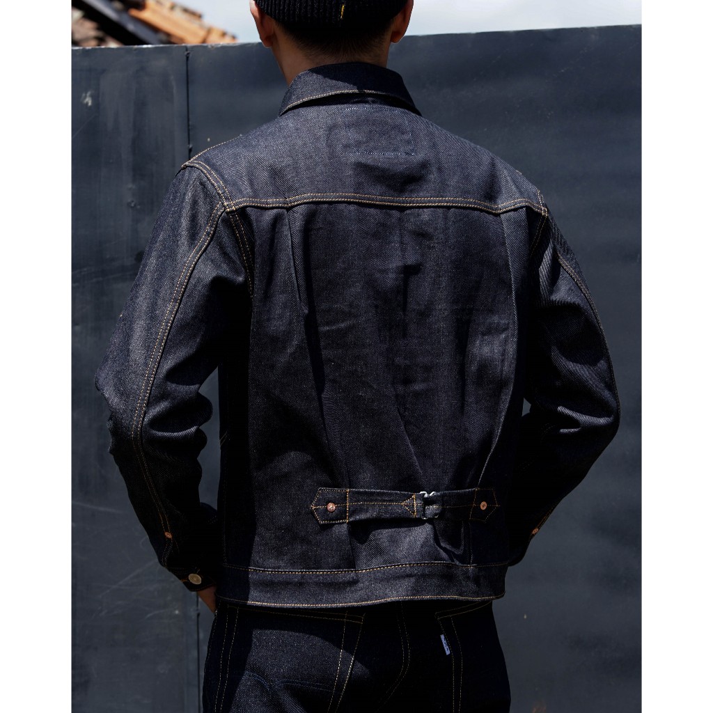 NEW DEALS Mihane Jeans - Jacket Pria Denim - HARDLOOM Type I Cinchback 14oz Sanforized
