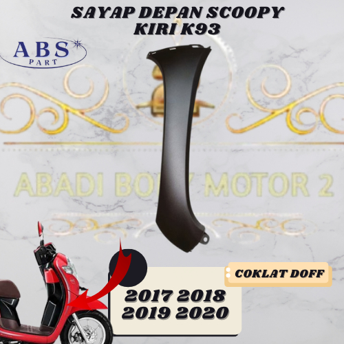 cover sayap depan kap depan bagian samping bawah depan L kiri motor scoopy fi esp k93 2017 - 2020 ri