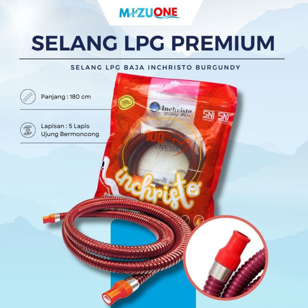 INCHRISTO SELANG BAJA PREMIUM | SELANG BAJA MERAH | SELANG GAS LPG ANTI RETAK