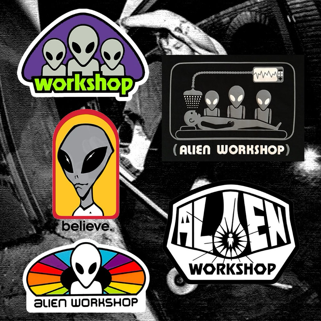 STIKER ALIEN WORKSHOP, STICKER SKATE ALIEN WORKSHOP, ALIEN WORKSHOP, STICKER SKATE BRAND
