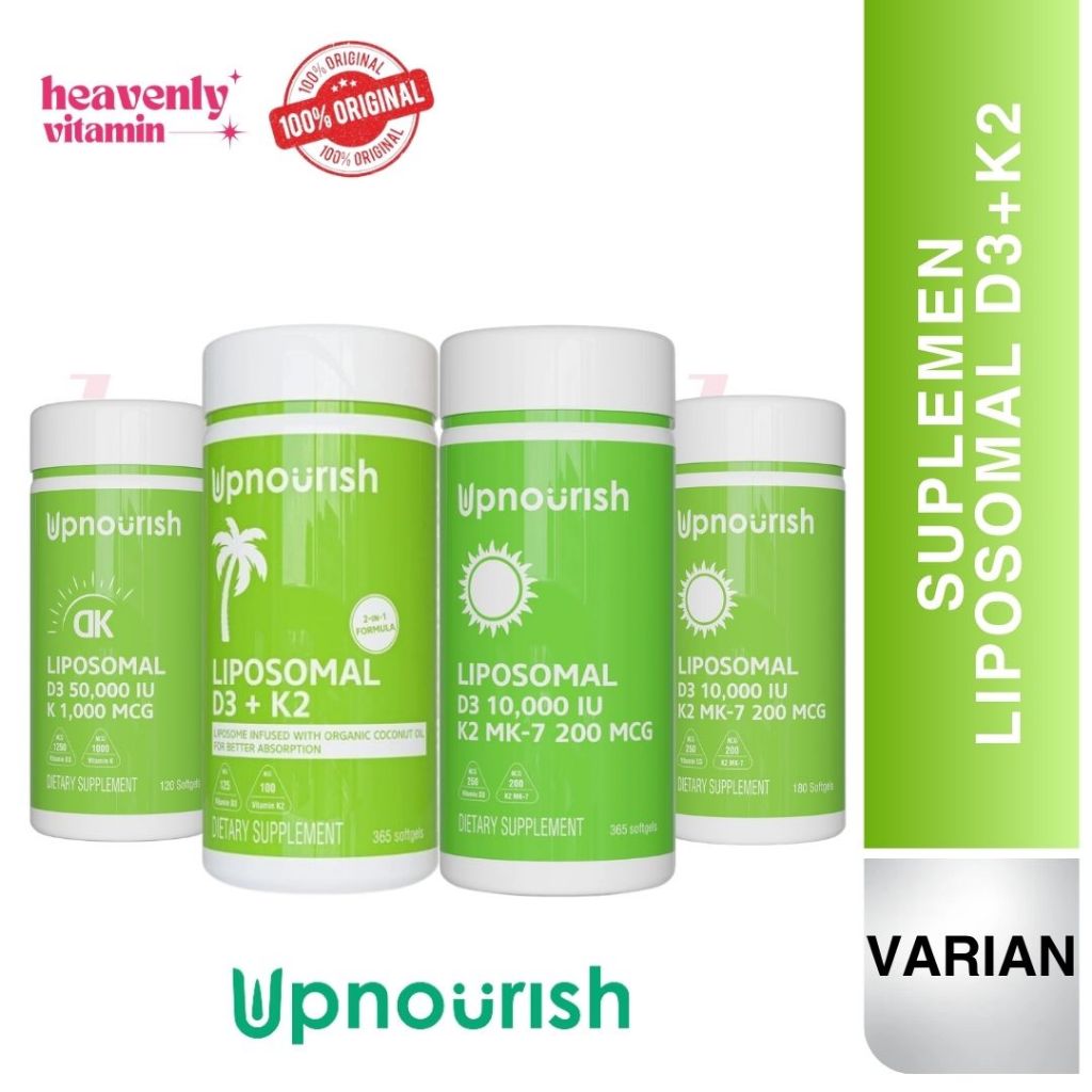 Upnourish Liposomal Vitamin D3 5000 IU + K2 100 mcg Vit D3 K2 - 365 Softgels
