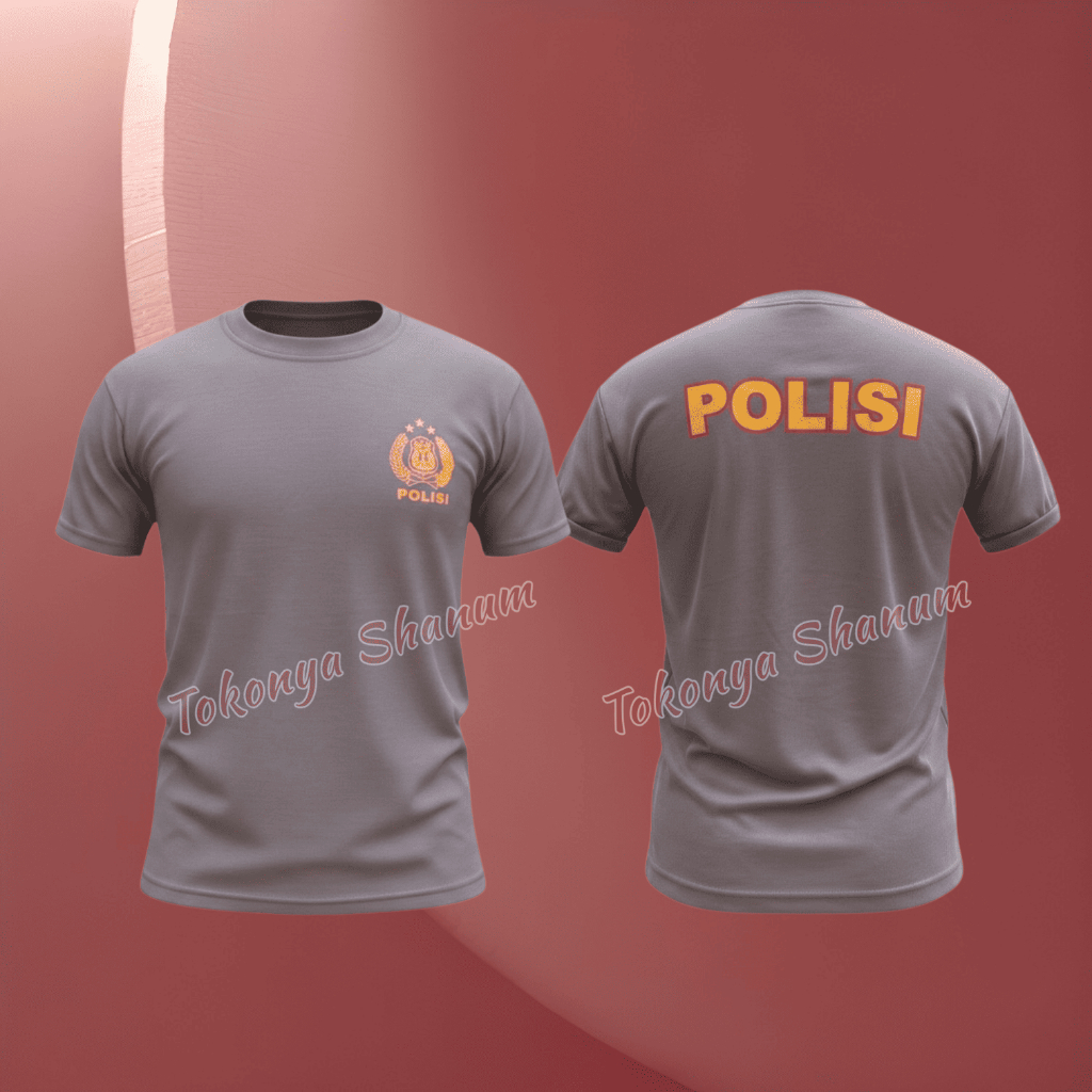 Kaos Coklat Polisi / Kaos Pendek Polisi / Kaos Pendidikan Polisi
