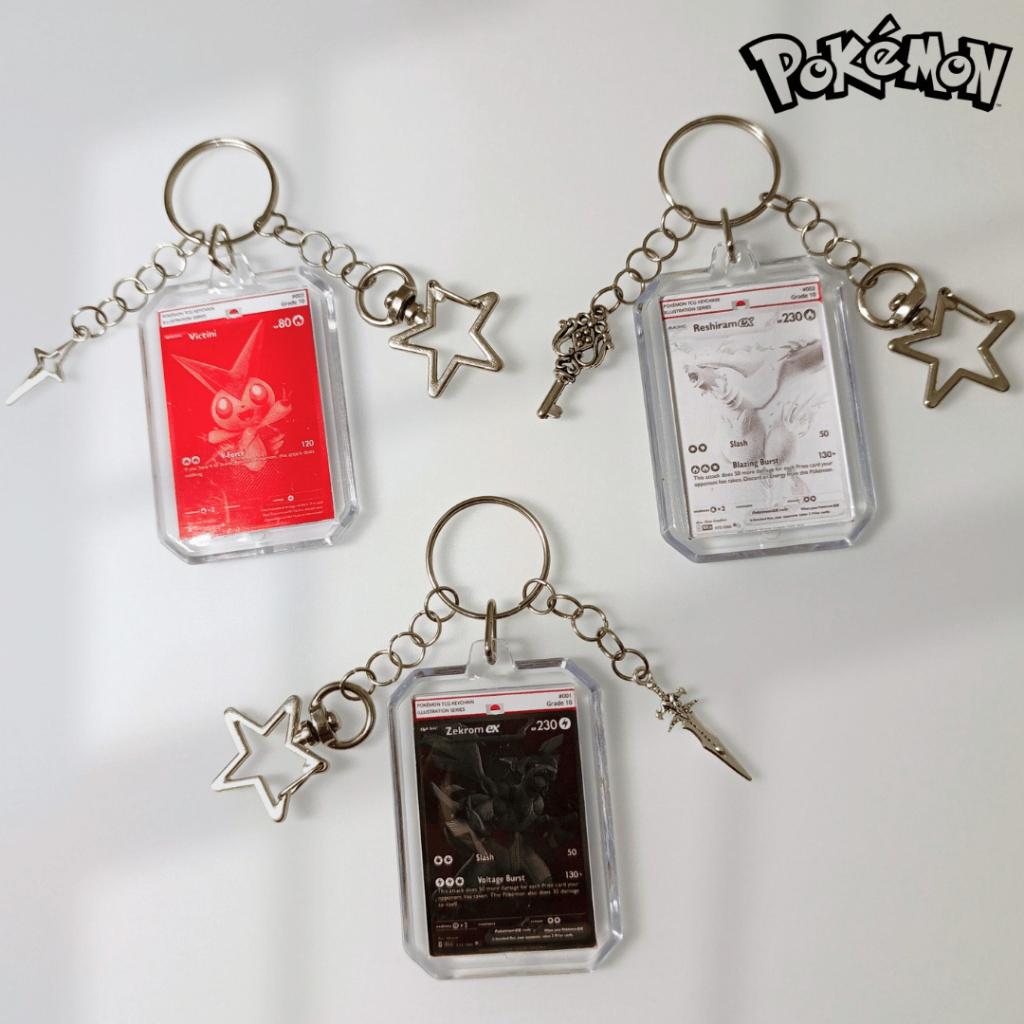 Pokemon TCG BWR Keychain Premium Zekrom Reshiram Victini