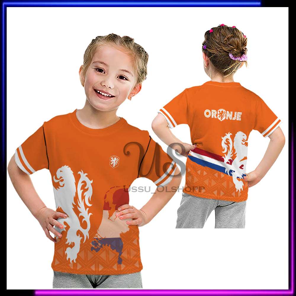 Jersey Suporter Netherlands - Kaos Anak Belanda Netherlands Custom Nama