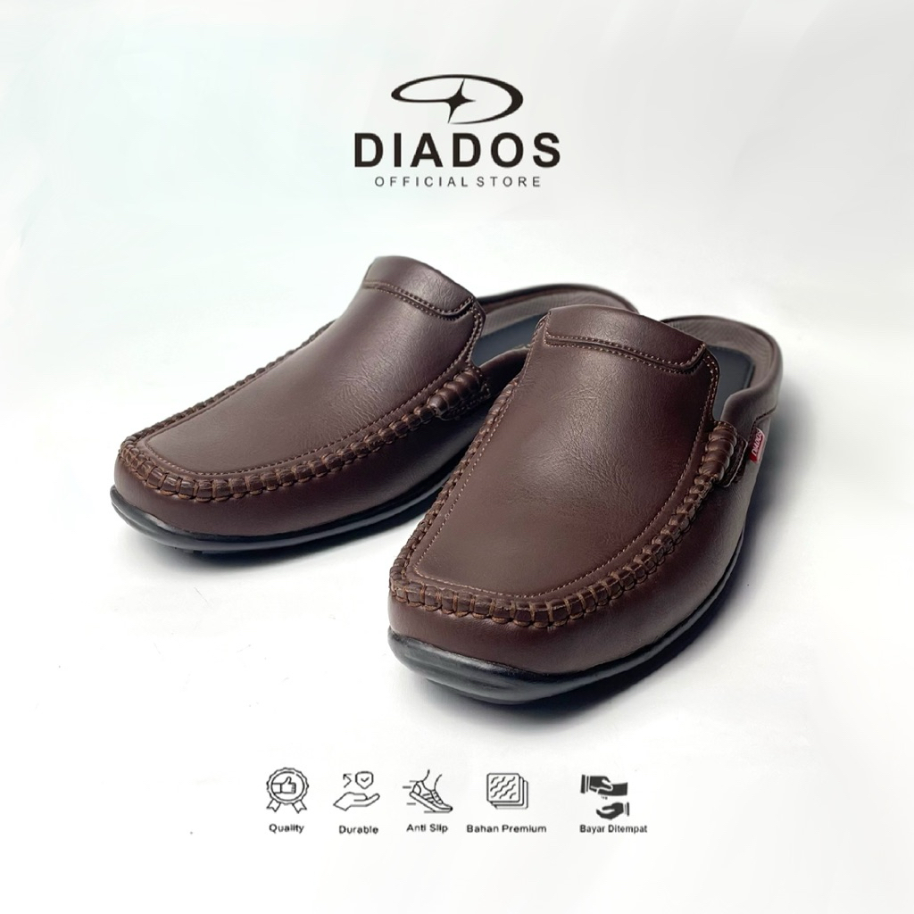 DIADOS - Austin 002 Coklat | Sepatu pantofel kantor formal pantopel kulit pria casual resmi sepatu s