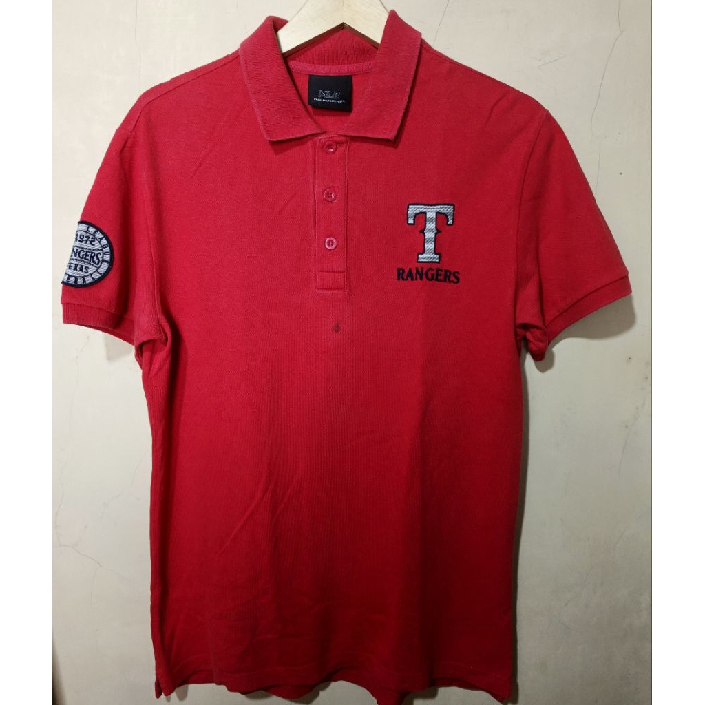 Kaos kerah mlb ranger texas merah M L