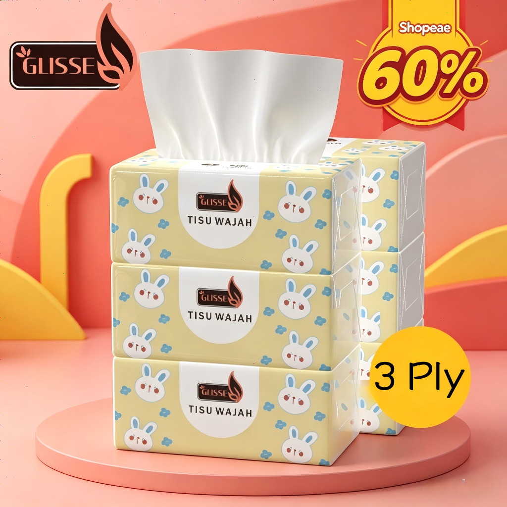 Tisu Wajah Glisse 3 Lapis Lembut & Tebal Glisse Tissue