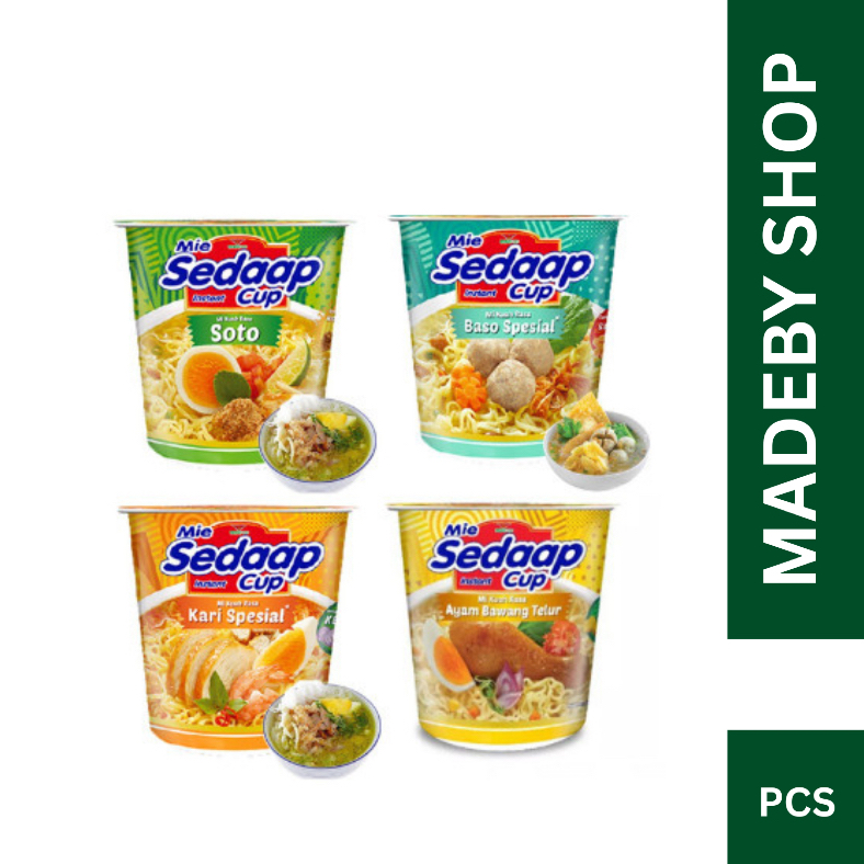 Mie Sedaap Cup Baso Ayam Bawang Telur Kari Spesial Soto