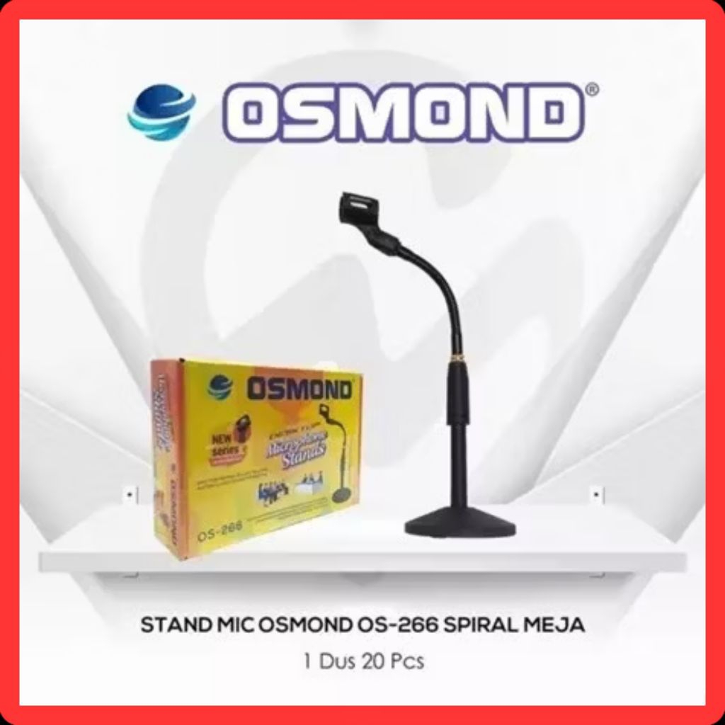 Stand Mic Meja Osmond OS-266 Spiral Gooseneck Flexible Tiang Mikrofon Meja Podium Original