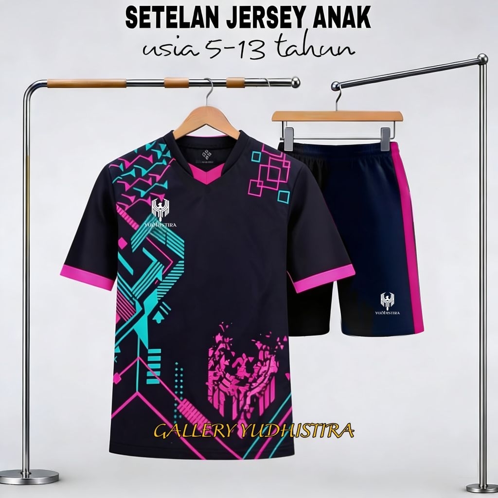 Baju Bola Anak Usia 5-13 Tahun Setelan Jersey Bola Futsal Volley SD SSB Junior Putra Putri Set Baju 