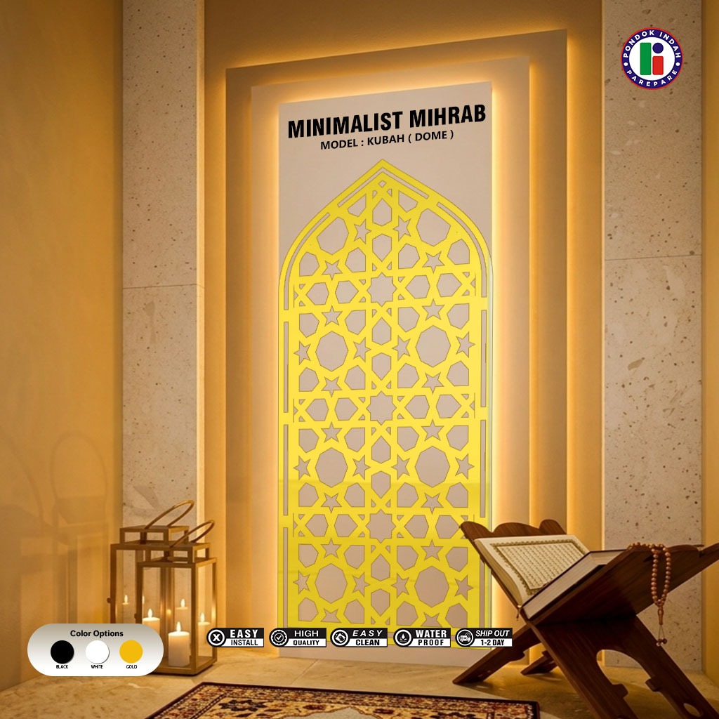 Mihrab Dinding Kubah ACP Premium - Hiasan Mushola Rumah Kantor Elegan | Pondok Indah Parepare