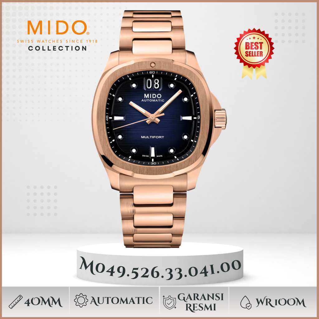 Jam Tangan Pria Mido M049.526.33.041.00 Multifort TV Big Date Automatic Sapphire 100M Original