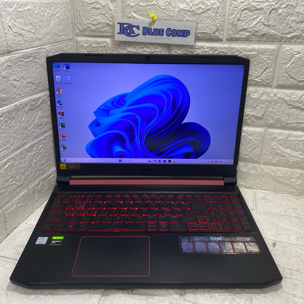 Laptop Gaming Acer Nitro 5 Core i7 Gen 9 Nvidia GTX 1660 Ti Ram 16 GB SSD 512GB Laptop Gaming Berkua