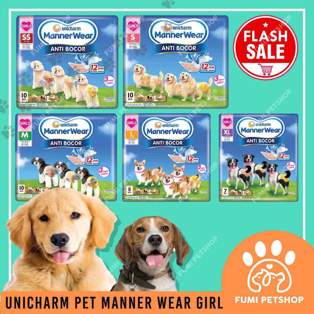 POPOK HEWAN UNICHARM MANNER WEAR GIRL - POPOK ANJING BETINA