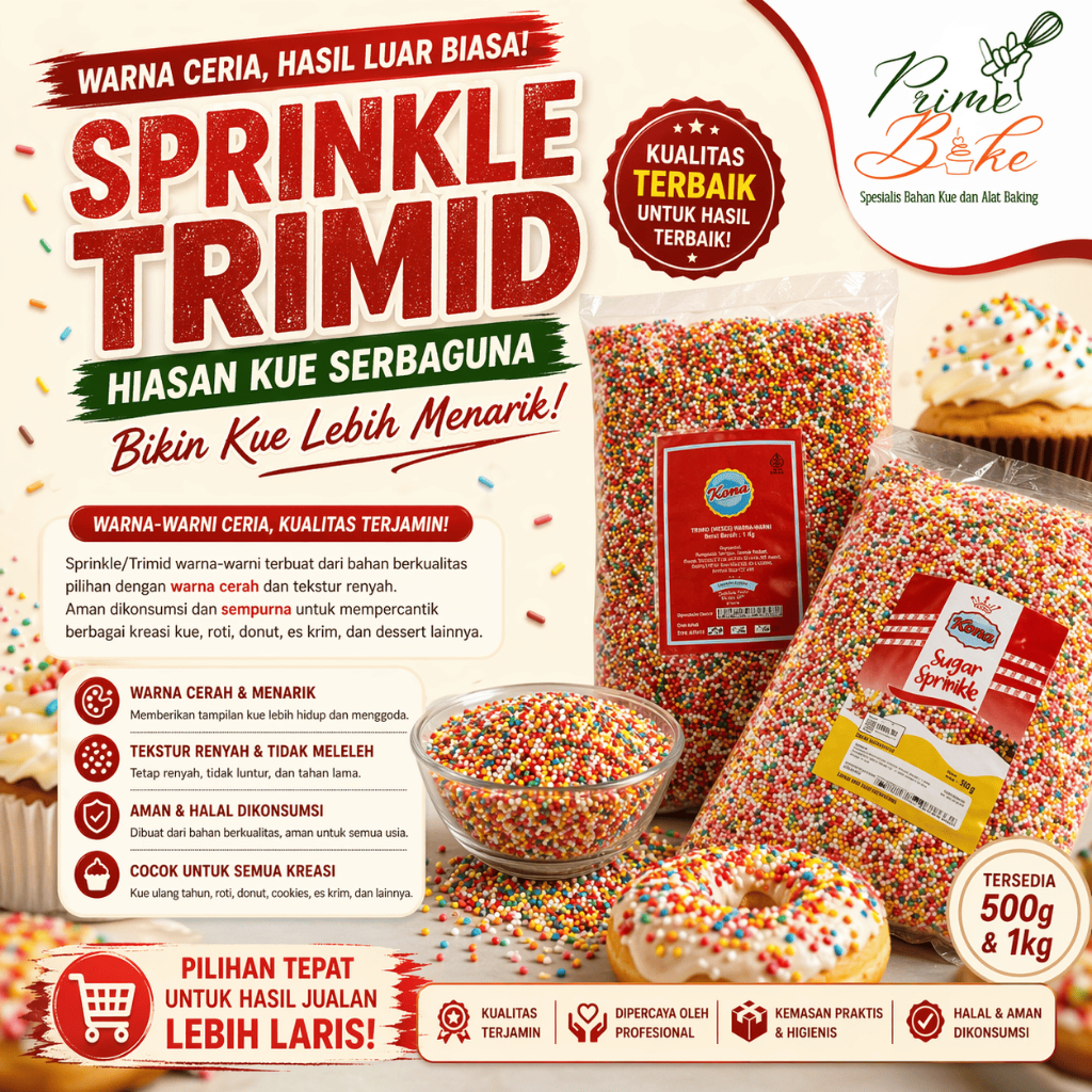 Sprinkle Warna-Warni 1 Kg - Hiasan Kue Berwarna