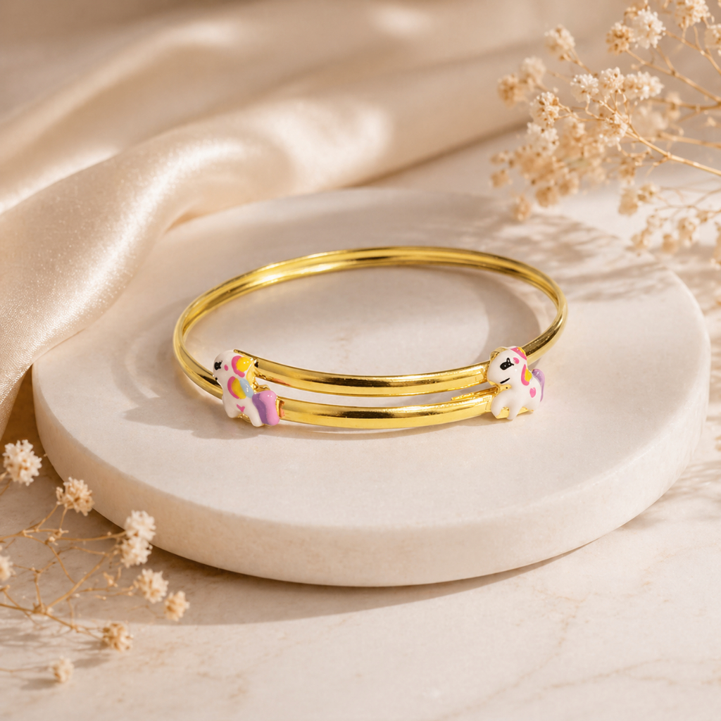 Gelang Anak Boneka Pony Gelang Bayi Elegant Hadiah Anak Emas Asli