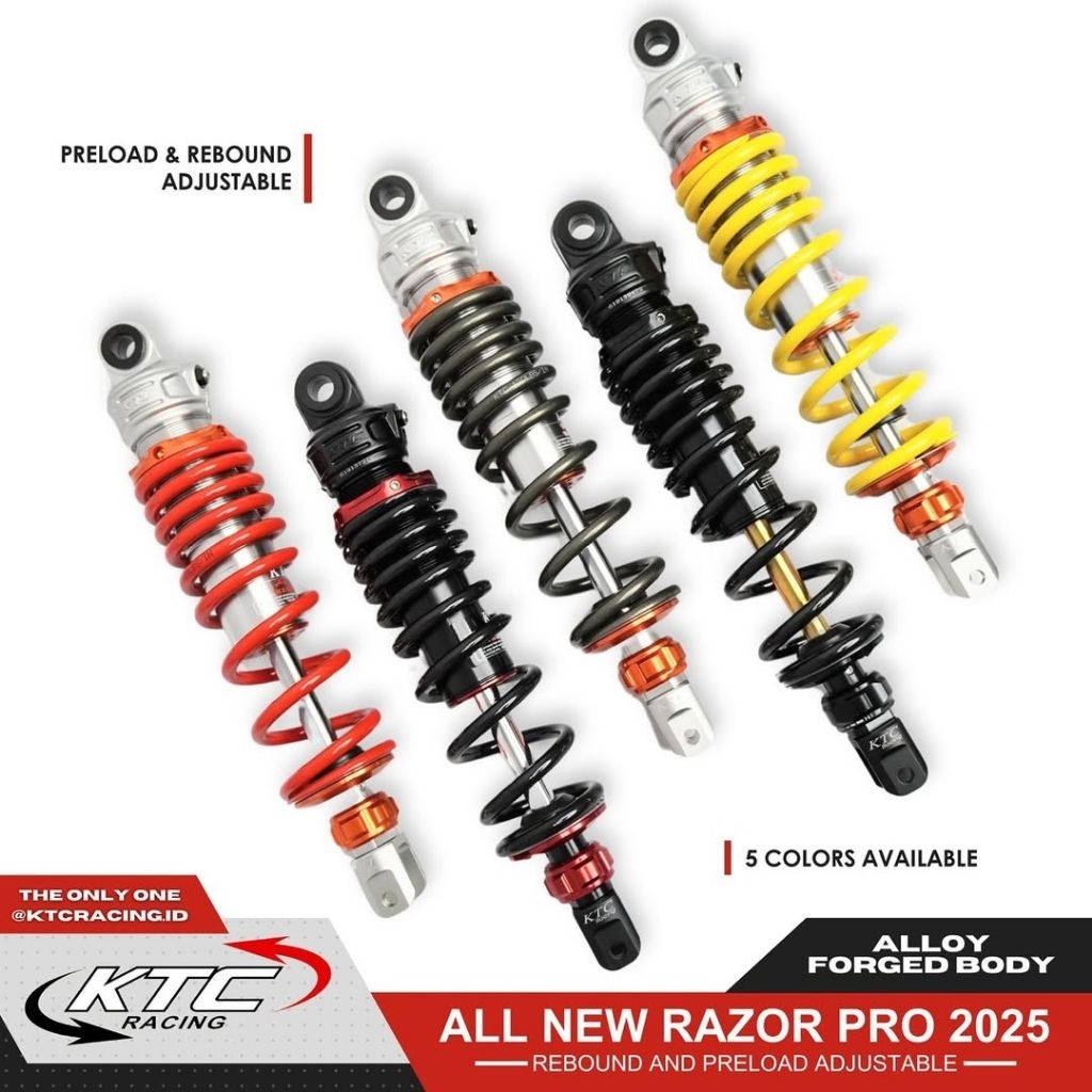 SHOCKBREAKER KTC RACING RAZOR PRO KLIK FUNGSI NON TABUNG SINGLE SHOCK ORIGINAL UKURAN 300MM/325MM/34