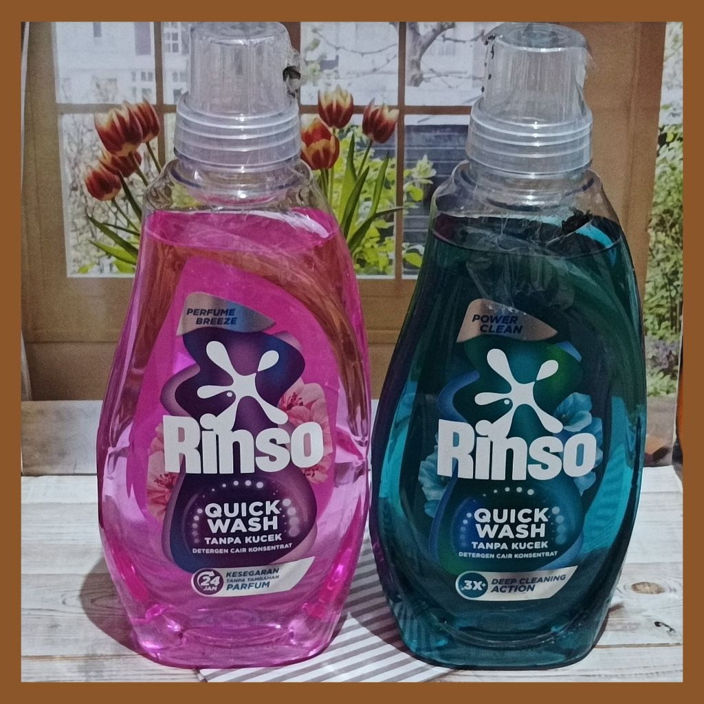 Rinso Quick Wash Botol Detergen Cair 650g