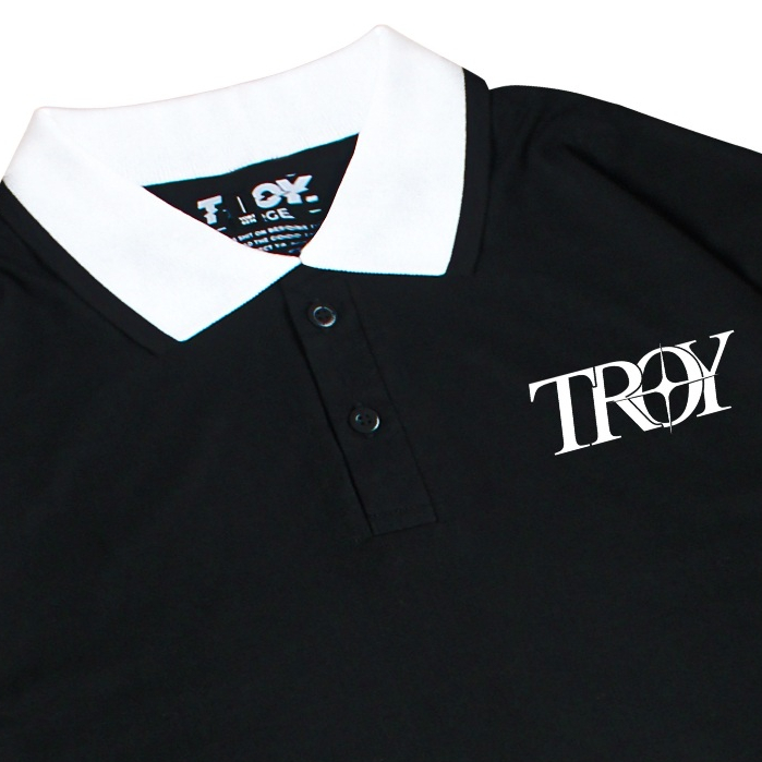 Troy Company Kaos Polo Hitam - Sparkle Polo Shirt Black PRD 3004