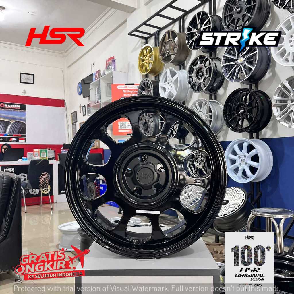 Velg Mobil Hsr R18 - Klg R18 H5X114,3 Glossy Black - Bisa Buat Innova, Harier, Hrv, Rush