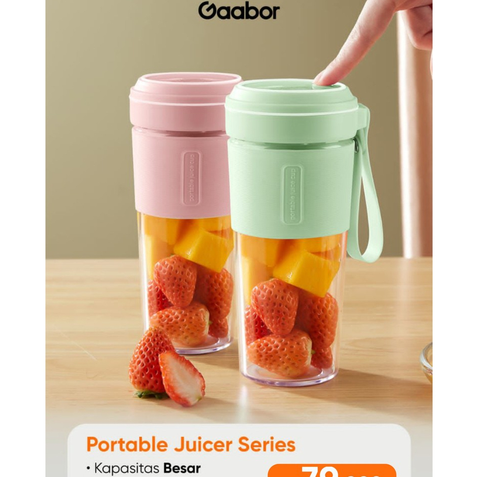 Gaabor Blender Portable Mini Jus Blender 300mL Rechargeable Portable Listrik