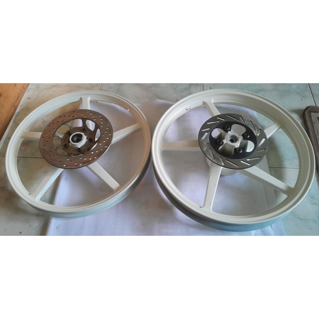 velg racing ring 17 double disc brake r17 doble cakram ukuran standart 1,2x17 depan 1,85x17 belakang