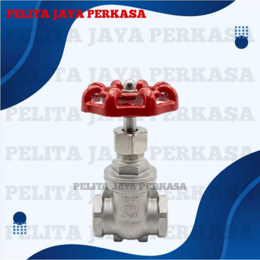 Gate Valve Stainless Steel SS304 Ukuran 1/2 inch / DN 15 , 3/4 inch / DN 20 , 1 inch / DN 25 , 1-1/4