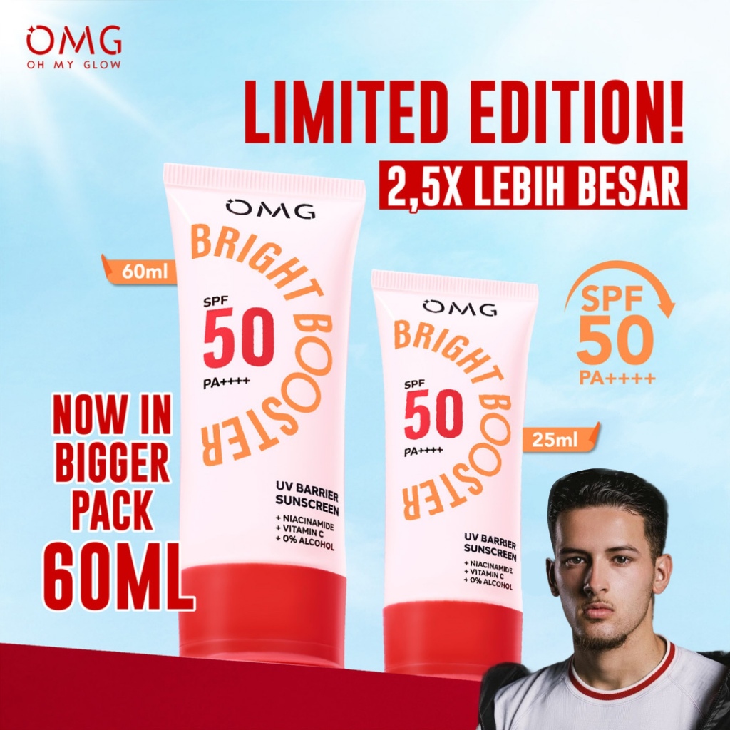 OMG OH MY GLOW UV Barrier Sunscreen SPF 50 PA++++  - Sunscreen - Mencerahkan dengan kandungan Serum 