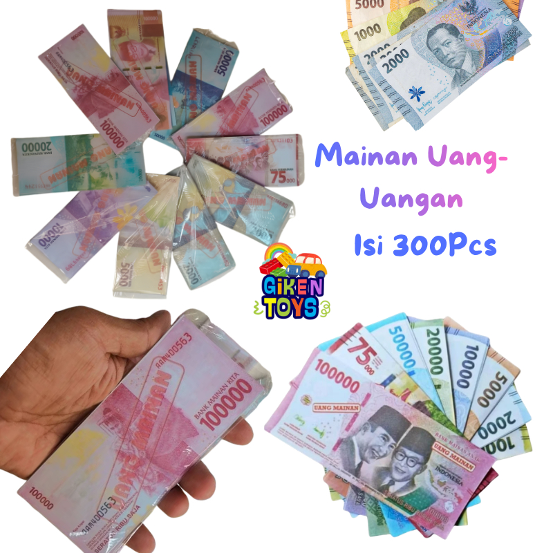 Mainan Uang-Uangan 300 Lembar Mirip Asli - Paket Uang Monopoli
