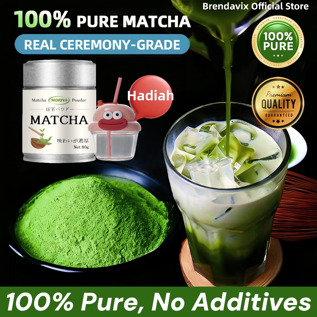 bubuk matcha pure 100% untuk minuman kue Hot & Iced Matcha Latte serbuk matcha powder premium Plain 