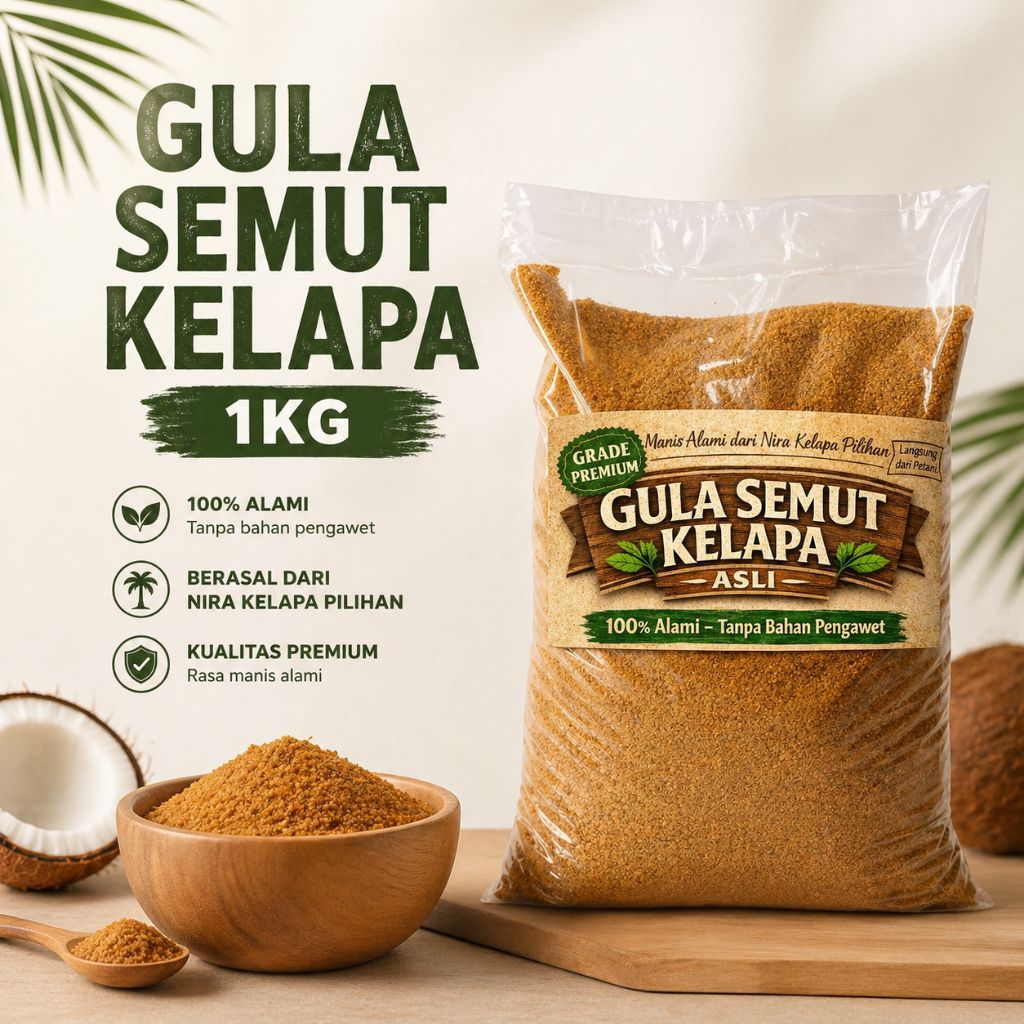 Gula Semut Kelapa 1kg Asli Murni – Gula Kelapa Organik Fresh